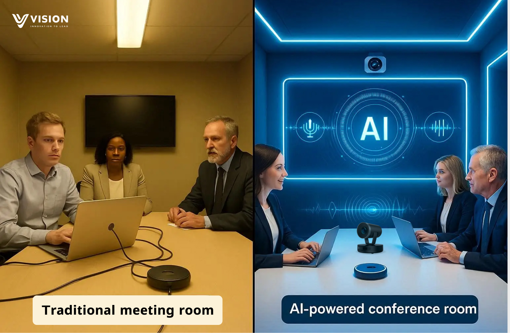 Thiết bị hội nghị hỗ trợ AI và codec full-band